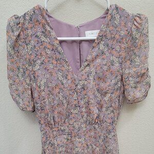 Lilac Lavender Tiered Ruffle Midi Dress Floret Studios Nordstrom XS worn once